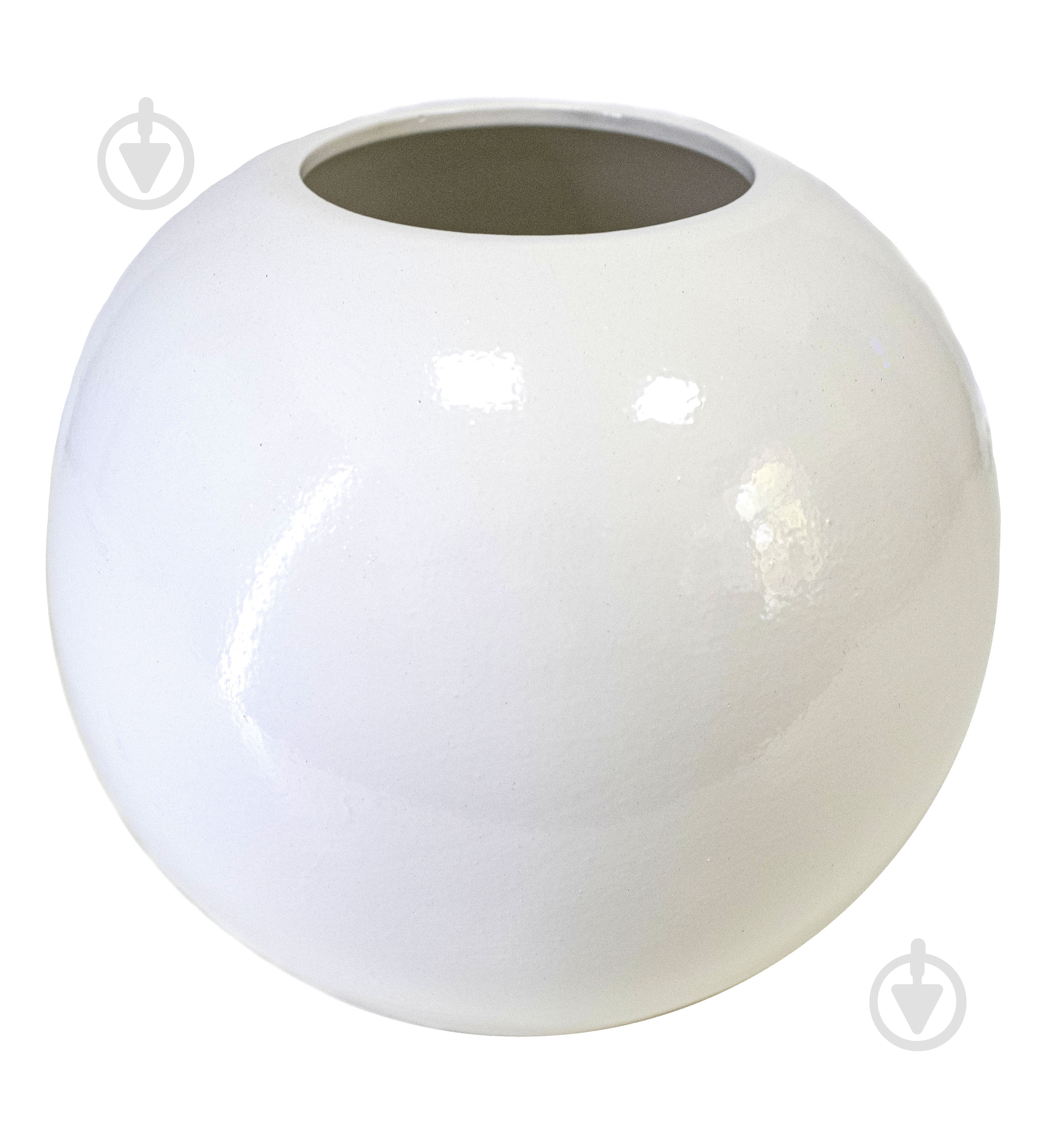 Ваза керамическая Nana ceramics Шар 16 см белый глянец - фото 1