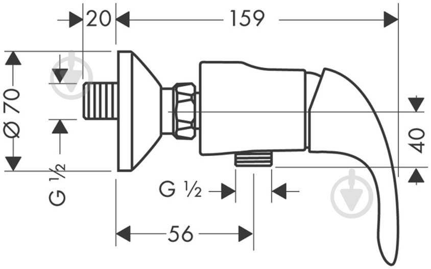 Смеситель для душа Hansgrohe Focus E 31760000 - фото 2