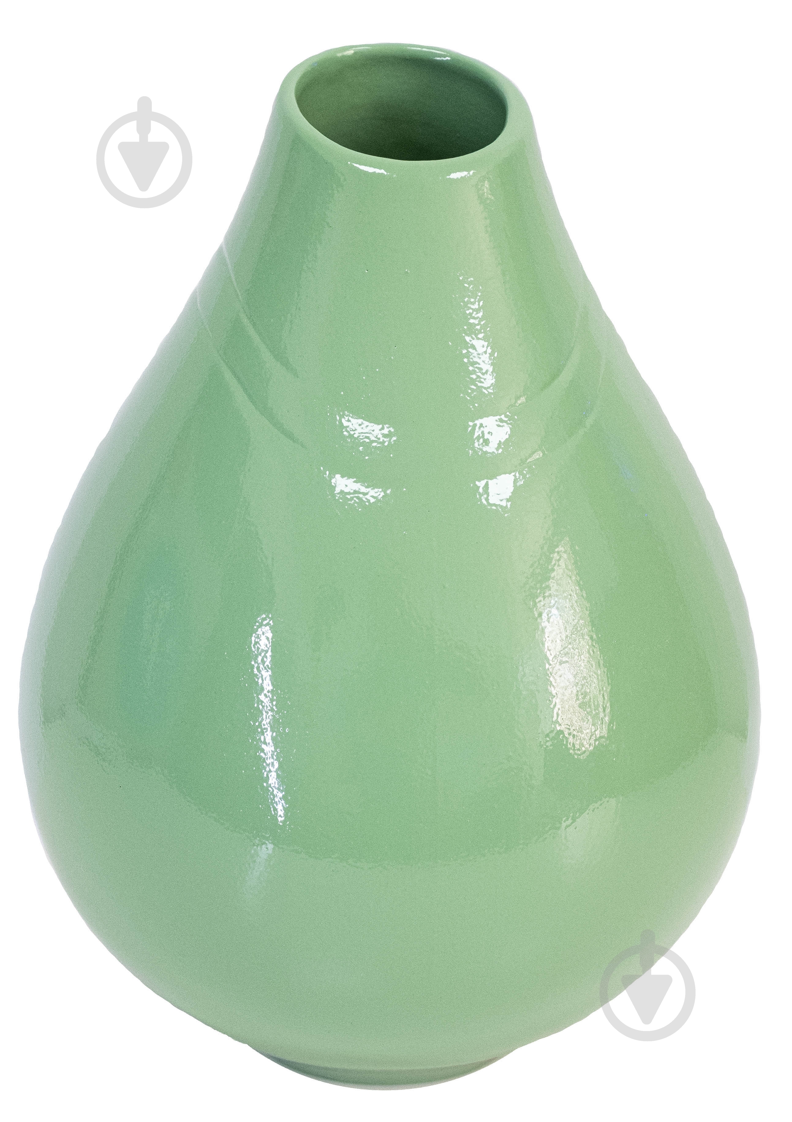 Ваза керамическая Nana ceramics Пайрус 28 см оливковый глянец - фото 1