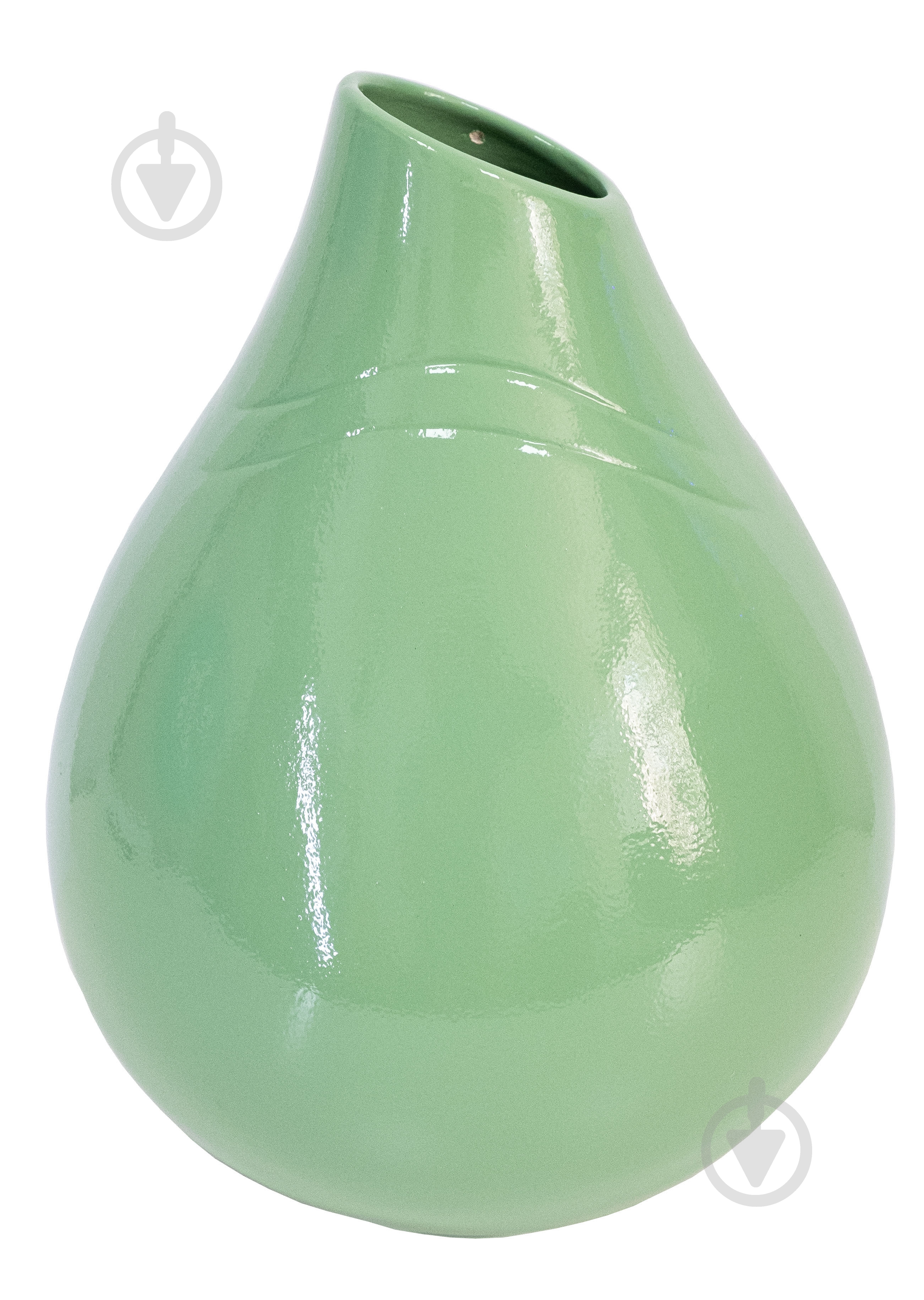 Ваза керамическая Nana ceramics Пайрус 28 см оливковый глянец - фото 2