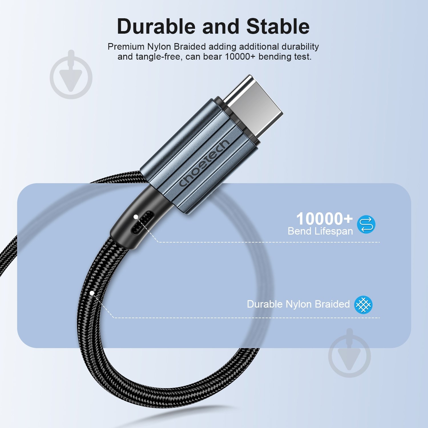 Кабель Choetech Type-C to Type-C 60 Вт 1,2 м black (XCC-1014-BK) - фото 2