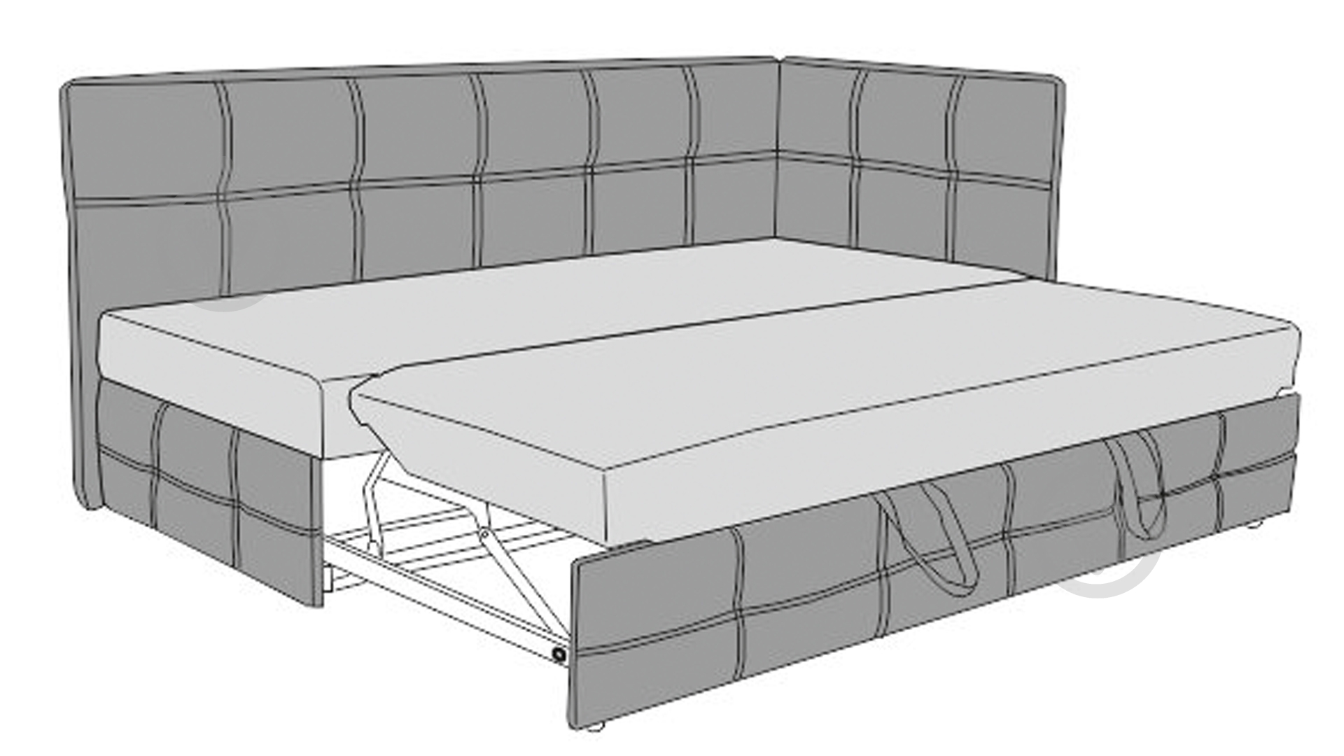 Диван прямий Кедр Аква R блакитний 1980x920x880 мм - фото 4