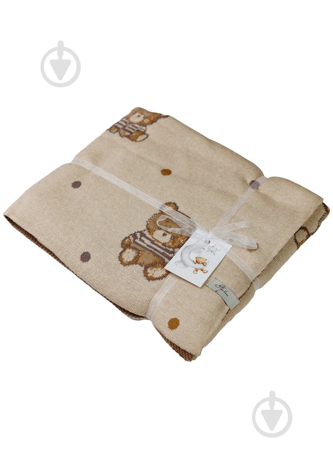 Плед ARTKNIT Тедди 90x100 см бежево-коричневый - фото 1