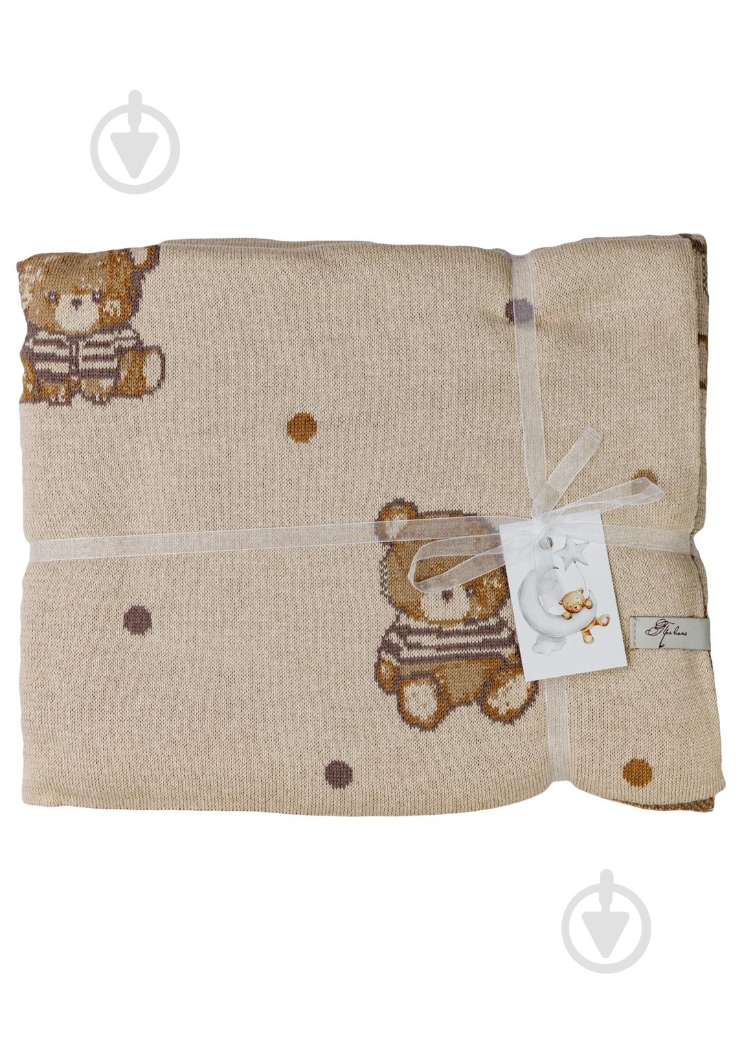 Плед ARTKNIT Тедди 90x100 см бежево-коричневый - фото 3