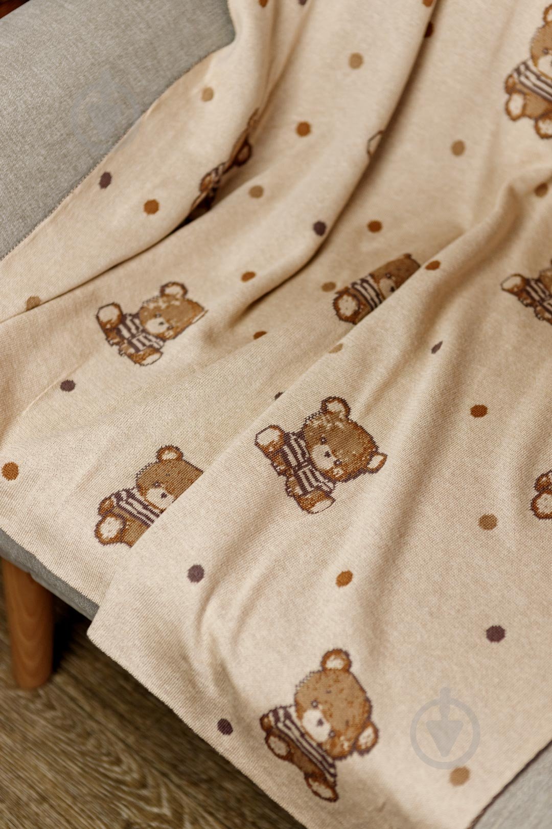 Плед ARTKNIT Тедди 90x100 см бежево-коричневый - фото 5