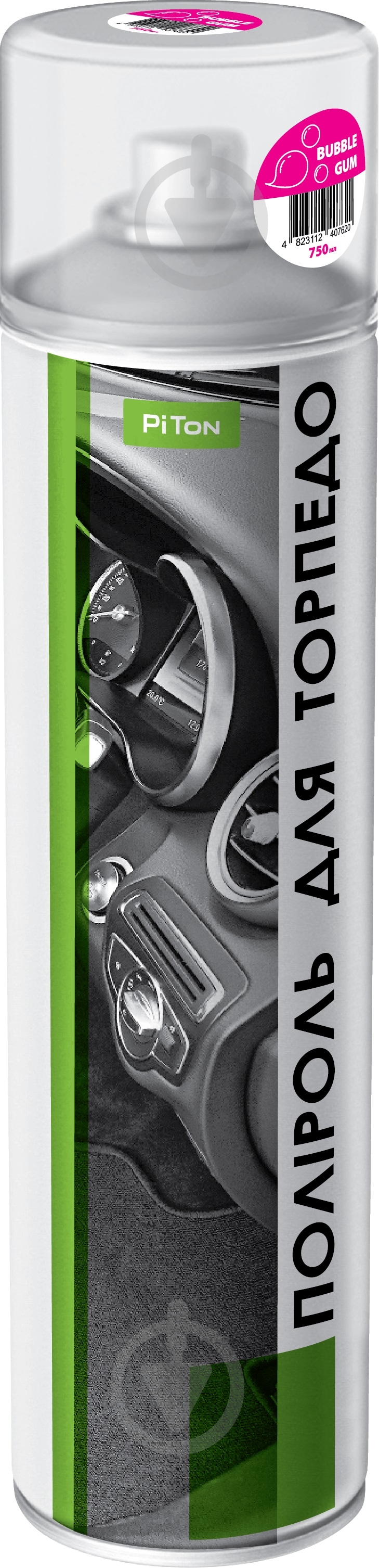 Полироль для торпедо Piton бабл гам 750 мл - фото 1