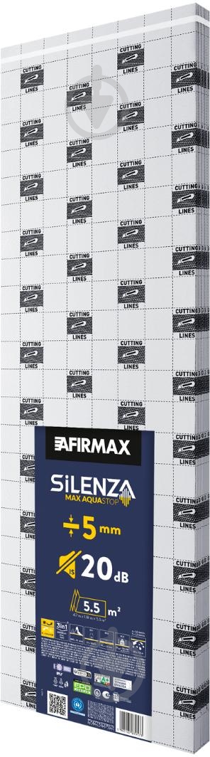 Підкладка ізоляційна AFIRMAX Silenza Max Aquastop 5мм/5,5 кв.м - фото 1 Підкладка ізоляційна AFIRMAX Silenza Max Aquastop 5мм/5,5 кв.м - фото 1