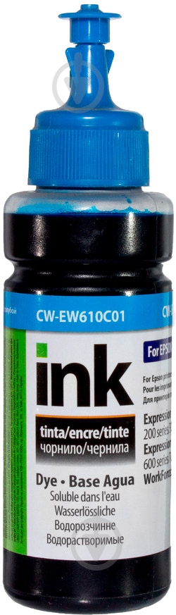 Чорнило ColorWay Epson XP103/600 (CW-EW610C01) 100мл cyan - фото 1 Чорнило ColorWay Epson XP103/600 (CW-EW610C01) 100мл cyan - фото 1