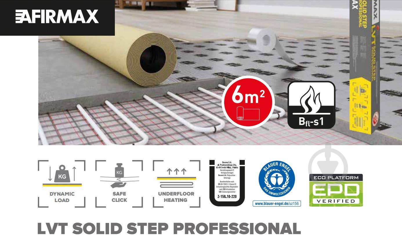 Подложка изоляционная AFIRMAX Solid Step Professional 1мм /6 кв.м - фото 4