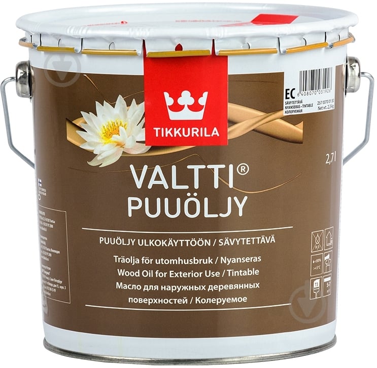 Масло TIKKURILA Valtti масло бесцветный 2,7 л - фото 1