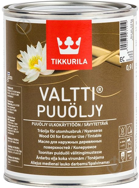 Масло TIKKURILA Valtti масло бесцветный 0,9 л - фото 1