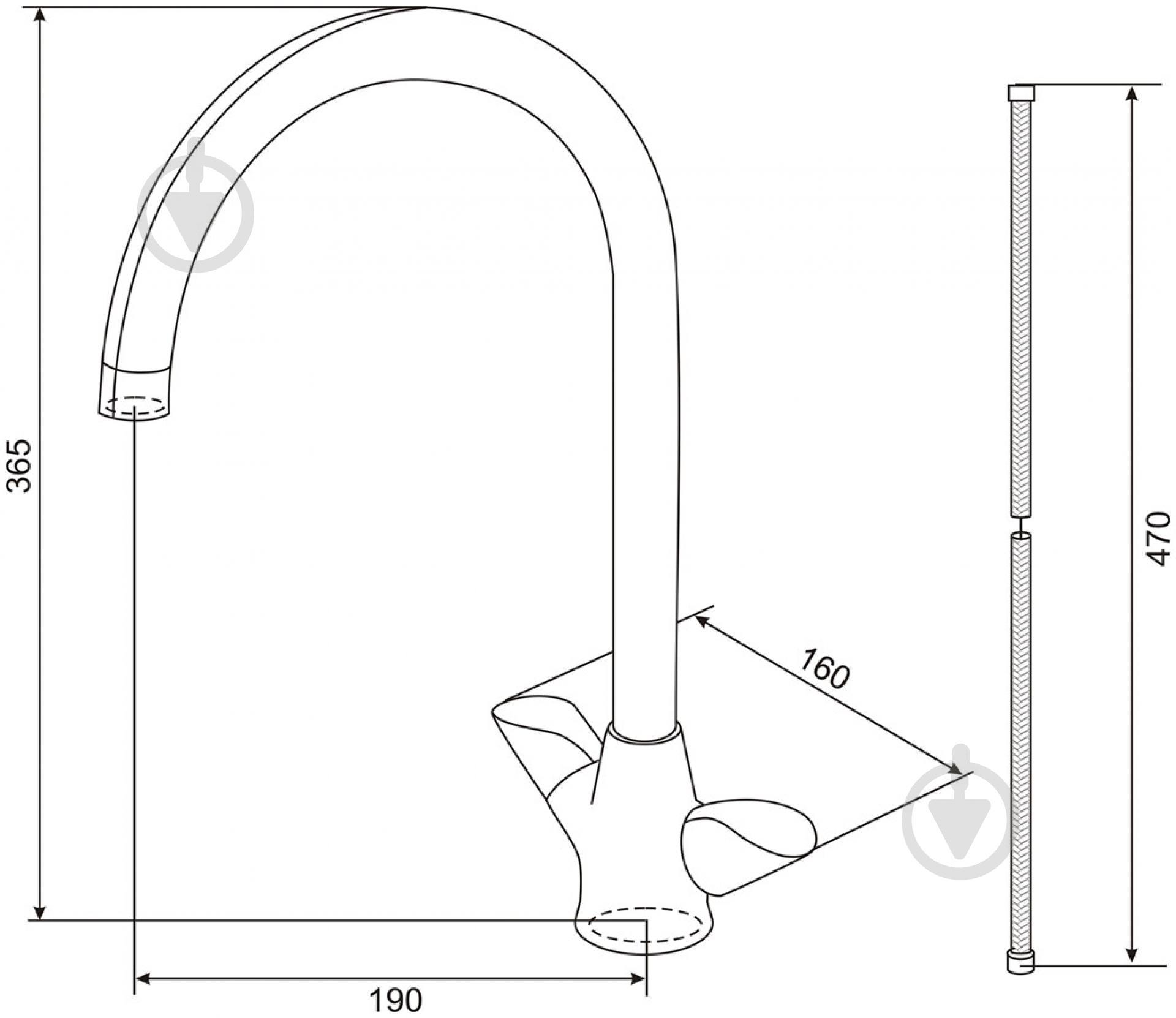 Смеситель для кухни Tango Orhidea 05 - фото 2