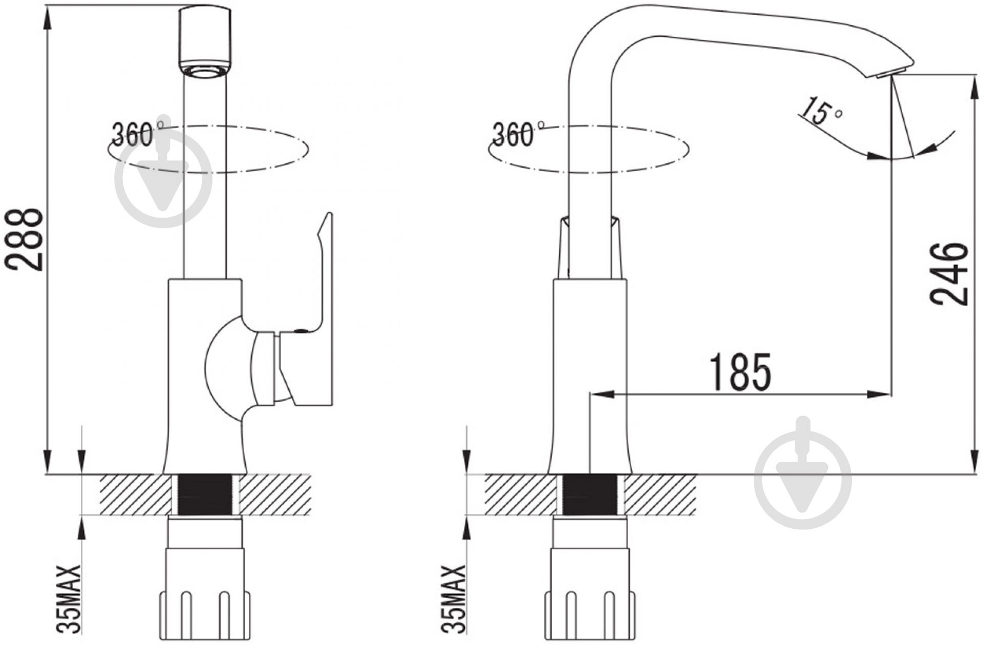 Смеситель для кухни Imprese VYSKOV 55340 - фото 2