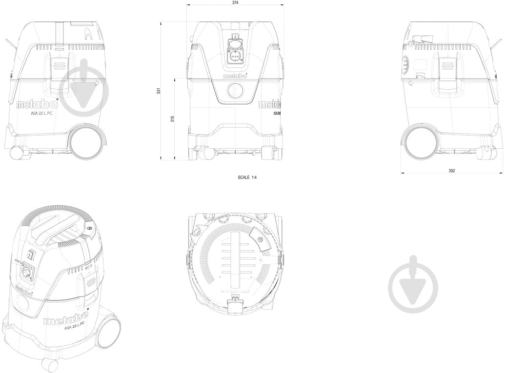 Пылесос Metabo ASA 25 L PC 602014000 - фото 5