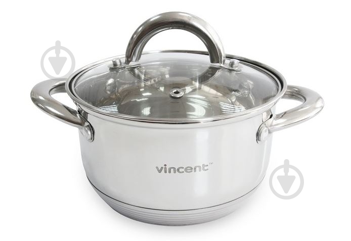 Каструля з кришкою Vincent 5,9 л 24 см VC-3167-24 сталь - фото 1 Каструля з кришкою Vincent 5,9 л 24 см VC-3167-24 сталь - фото 1