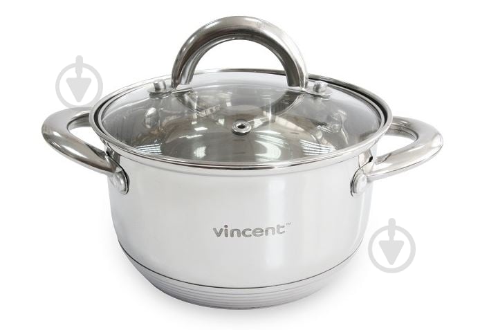Каструля з кришкою Vincent 4,3 л 22 см VC-3167-22 сталь - фото 1 Каструля з кришкою Vincent 4,3 л 22 см VC-3167-22 сталь - фото 1