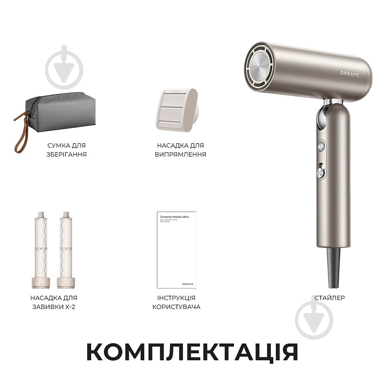 Фен-стайлер Deerma Pocket Pro 3in1 Titanium - фото 10