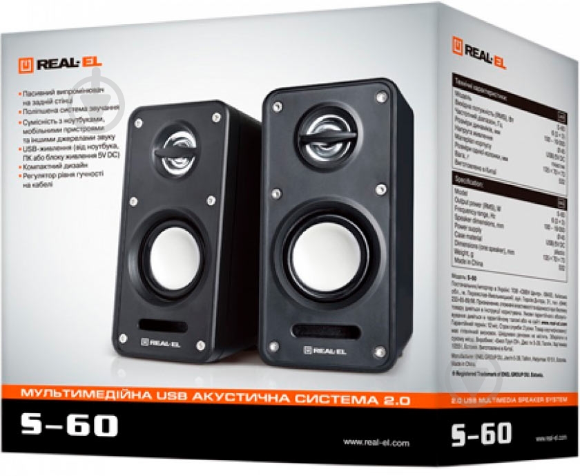 Акустическая система Real-el S-60 2.0 black - фото 4