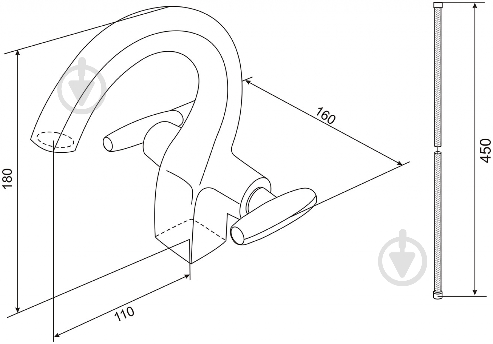Смеситель для умывальника Tango Alfa 01 - фото 2 Смеситель для умывальника Tango Alfa 01 - фото 2