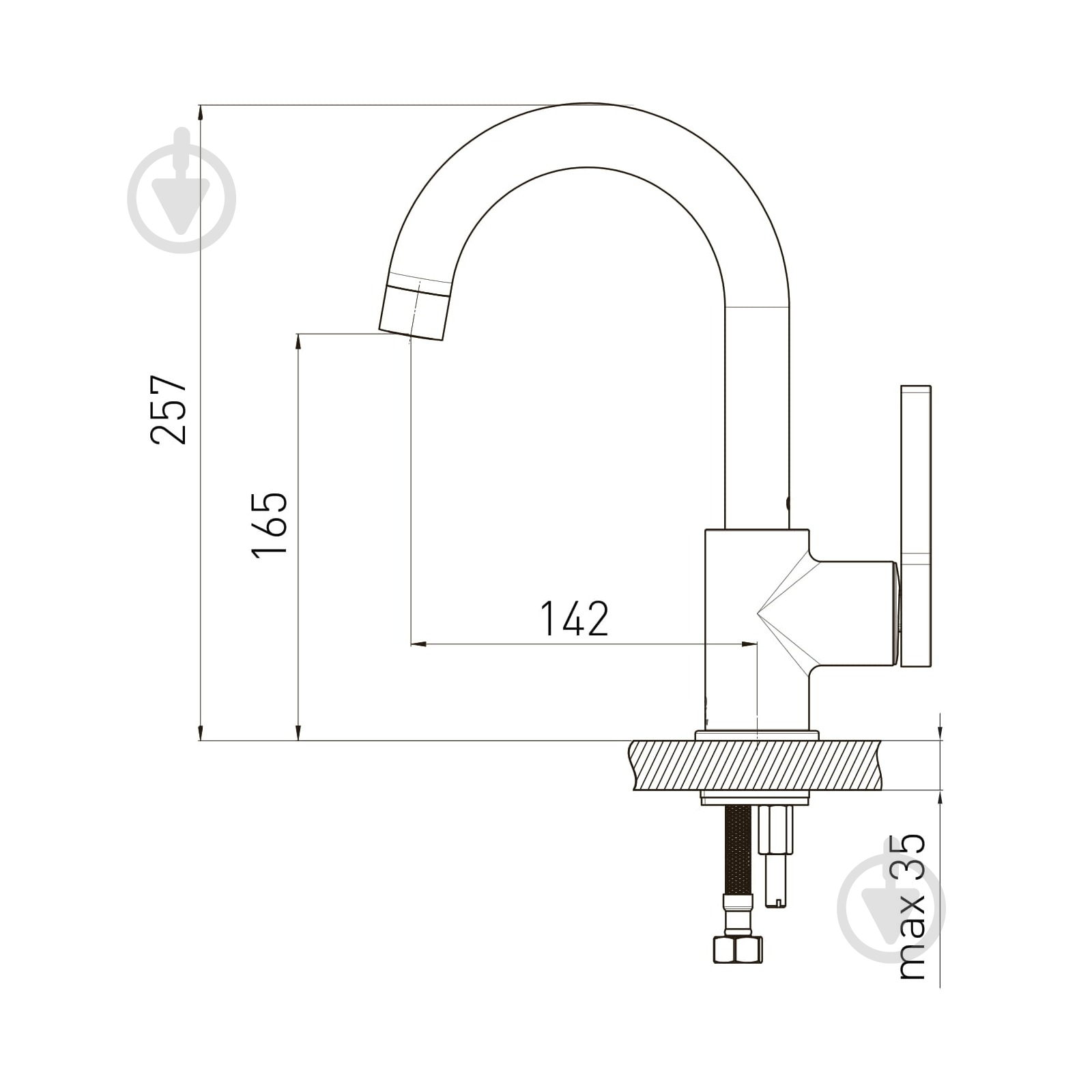 Смеситель для умывальника VOLLE Mora 1537.010201 - фото 2