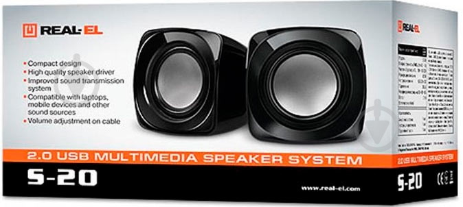 Акустическая система Real-el S-20 2.0 black - фото 2 Акустическая система Real-el S-20 2.0 black - фото 2