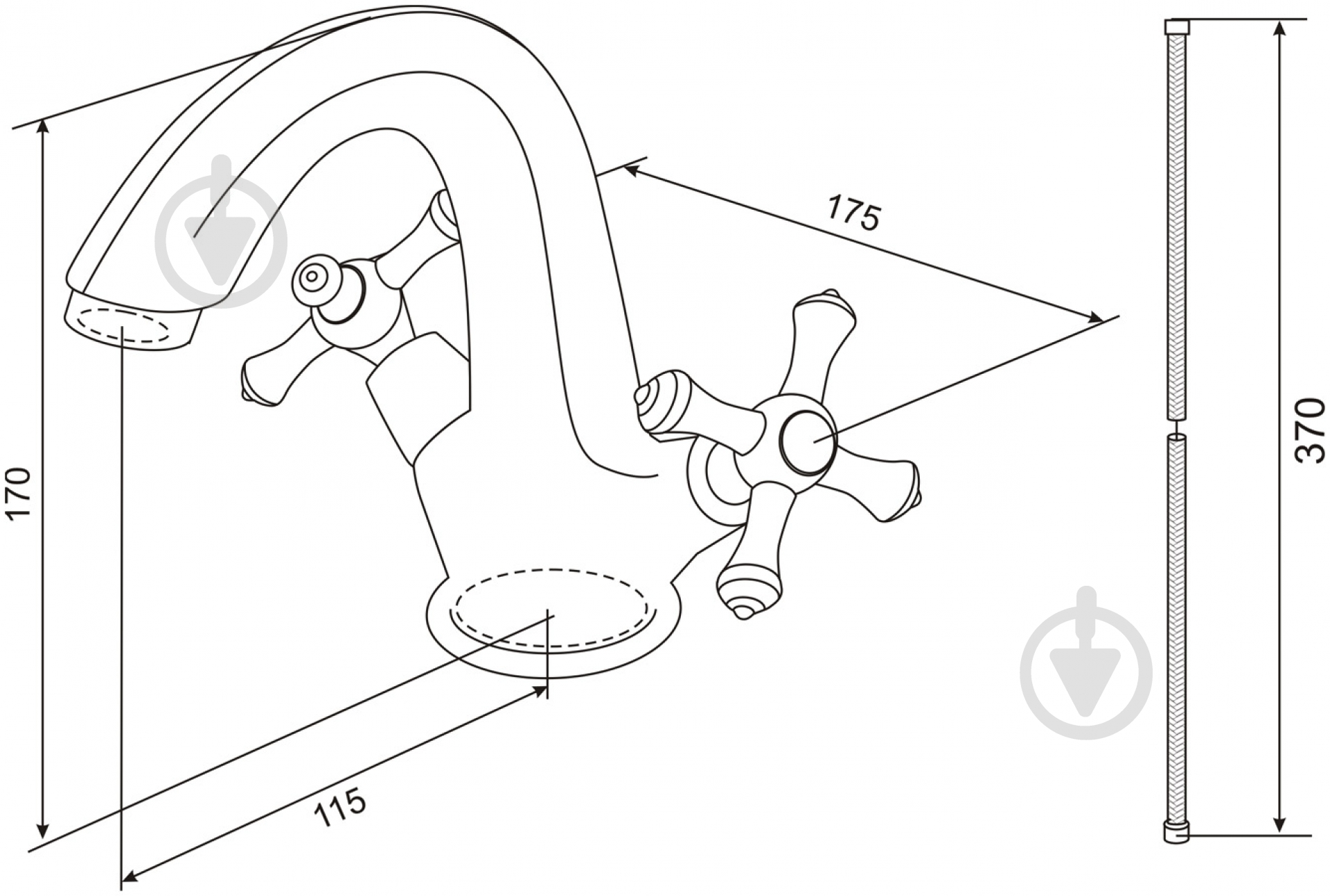 Смеситель для умывальника Tango Classic 01 - фото 2