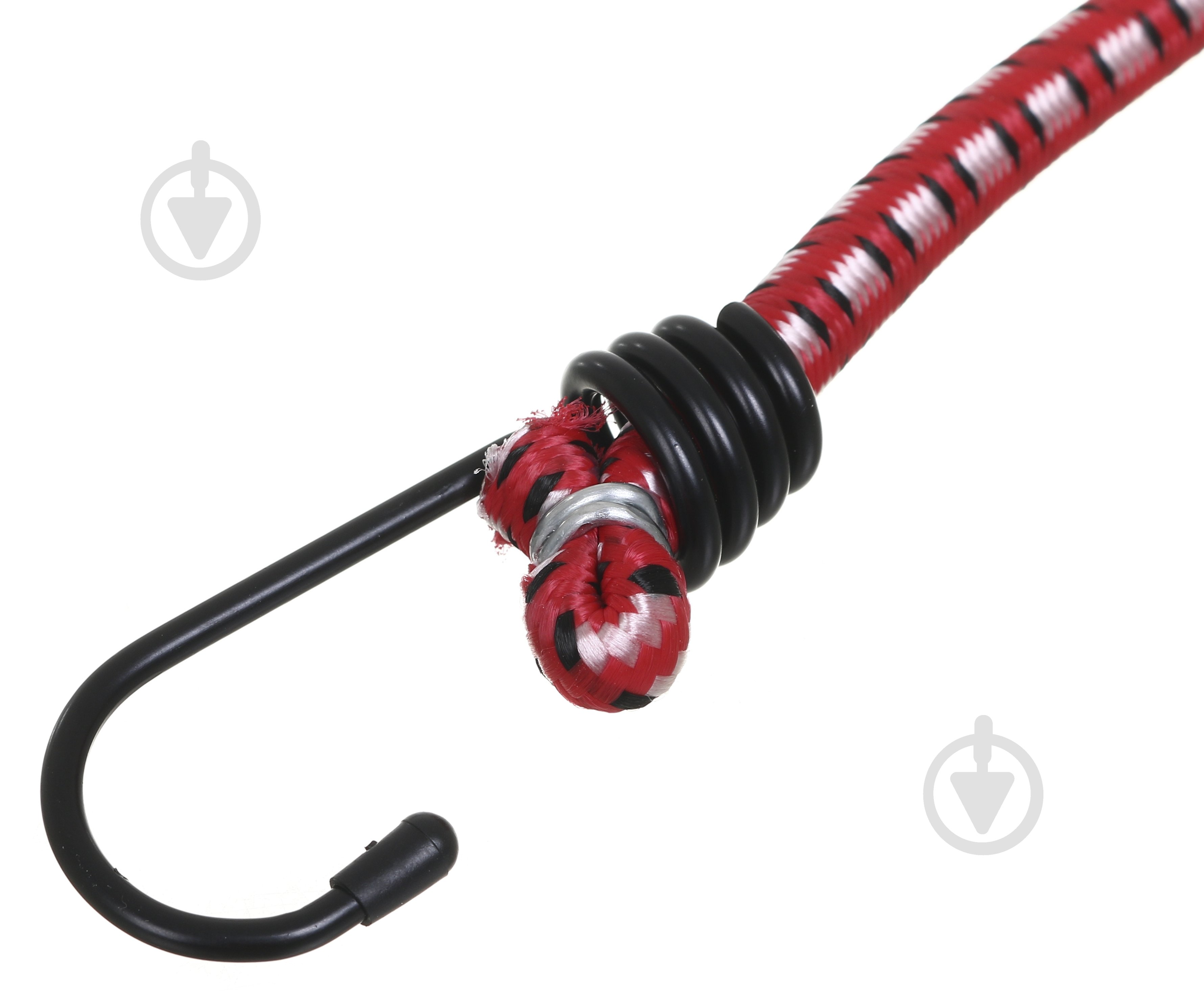 Шнур резиновый с крюками 1 м 2 шт для крепления багажа 9 мм 1 м красно-желтый - фото 2