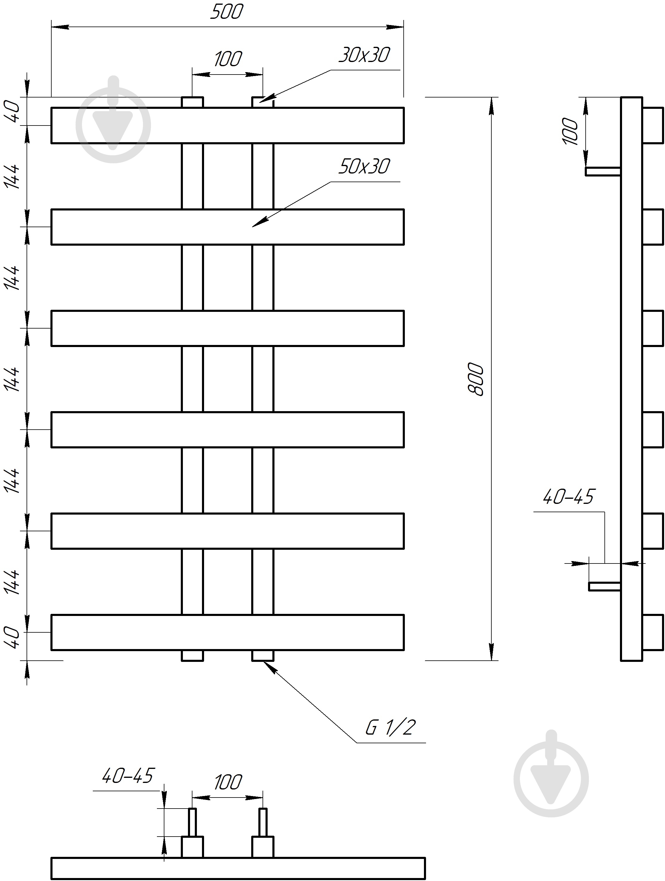 Рушникосушарка водяна GenesisAqua Symmetry/B800 - фото 2
