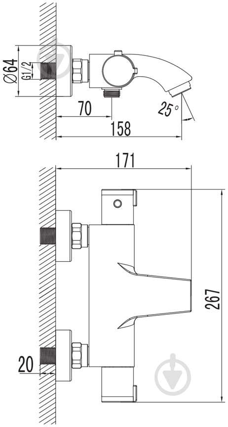 Смеситель для ванны Imprese CENTRUM 10400 - фото 2