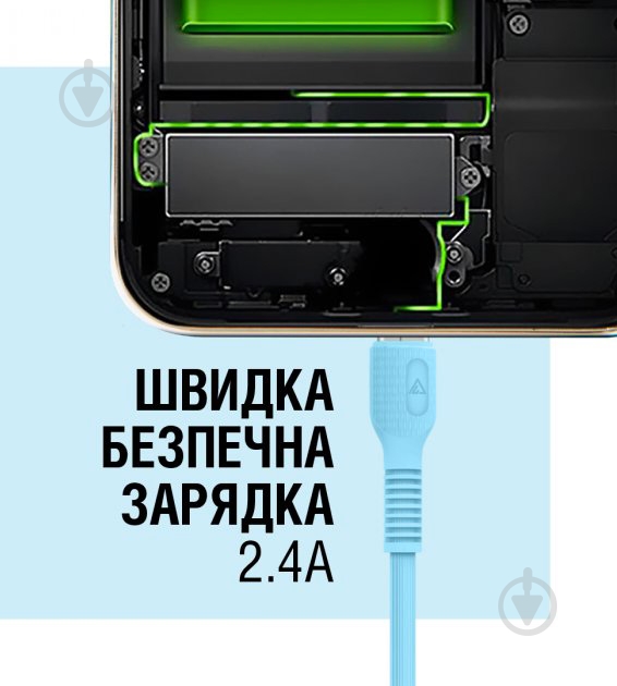 Кабель Acclab USB to Micro USB 1,2 м голубой (AL-CBCOLOR-M1BL) - фото 4