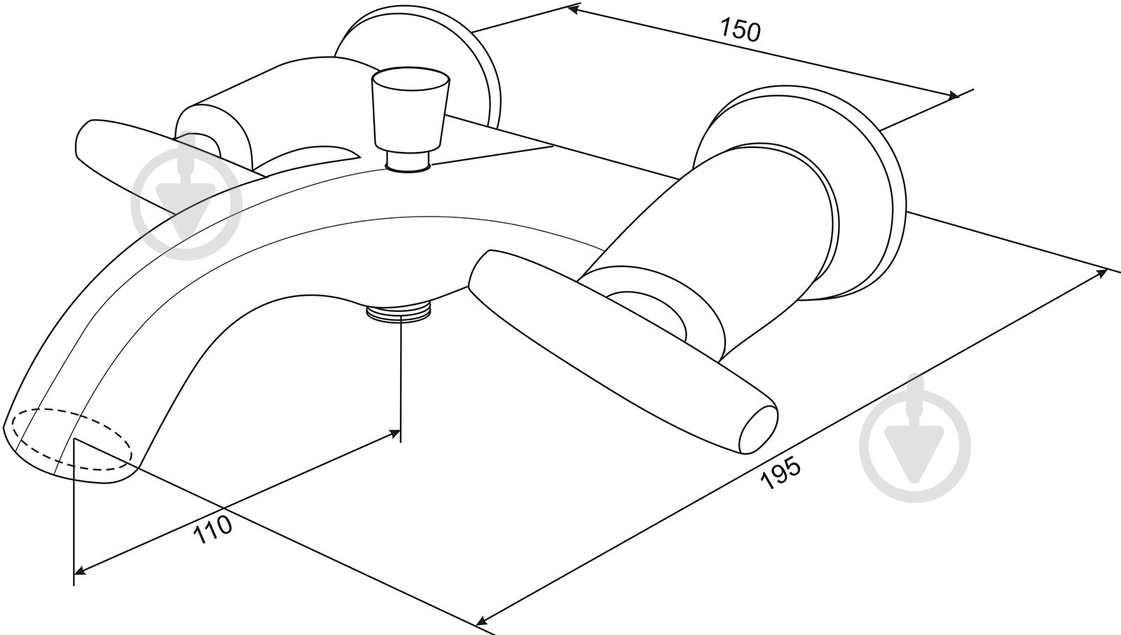 Смеситель для ванны Tango Alfa 03 - фото 2 Смеситель для ванны Tango Alfa 03 - фото 2