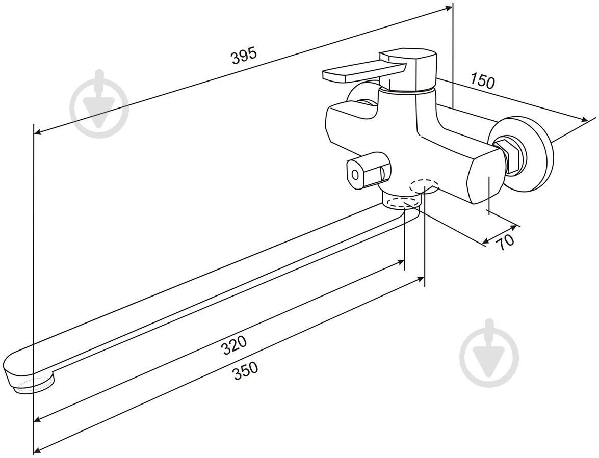 Смеситель для ванны Tango City 04 - фото 2