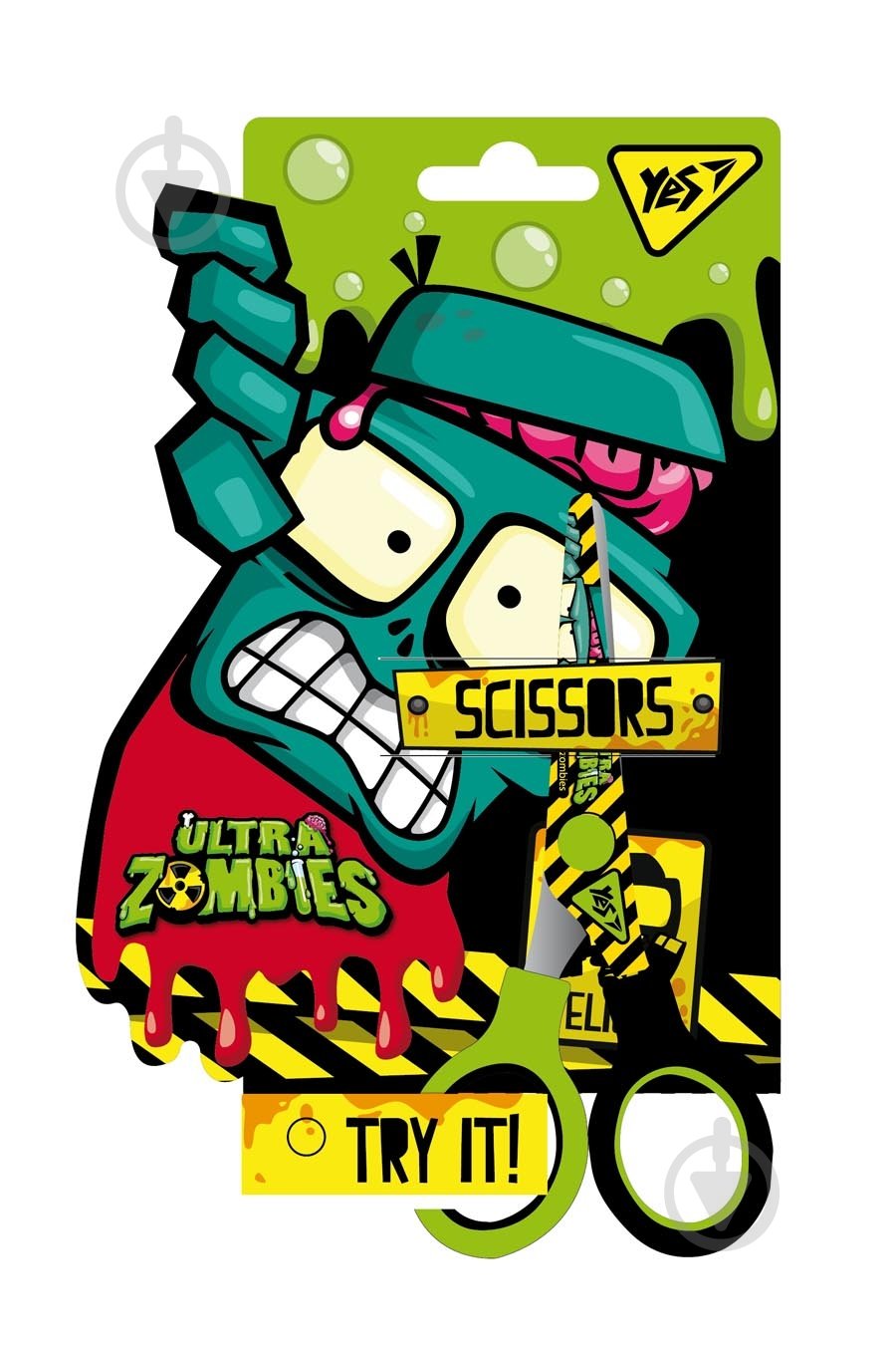 Ножницы детские Zombie 13 см с принтом на лезвии YES 480393 - фото 1