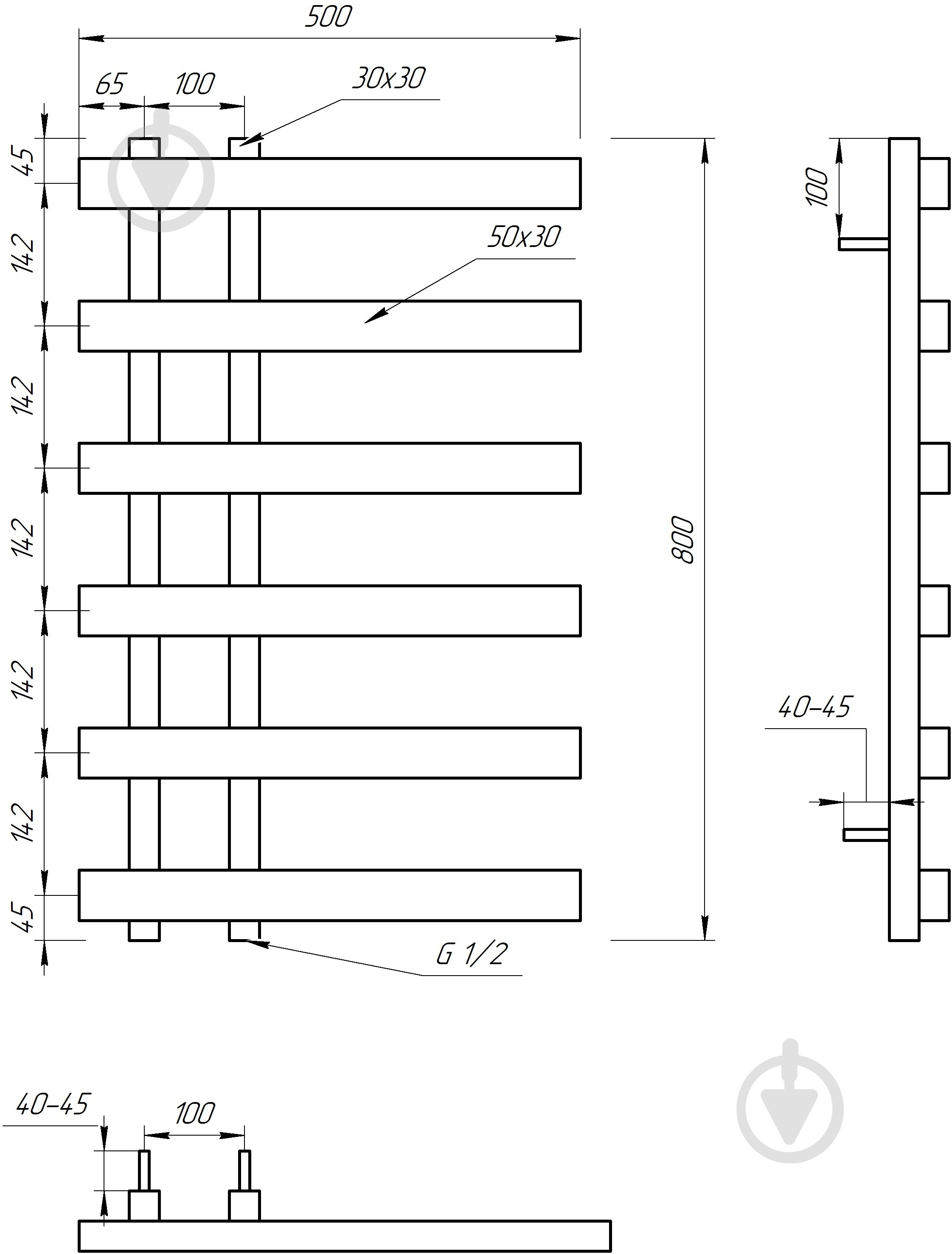 Полотенцесушитель водяной GenesisAqua Split/B800 - фото 7 Полотенцесушитель водяной GenesisAqua Split/B800 - фото 7