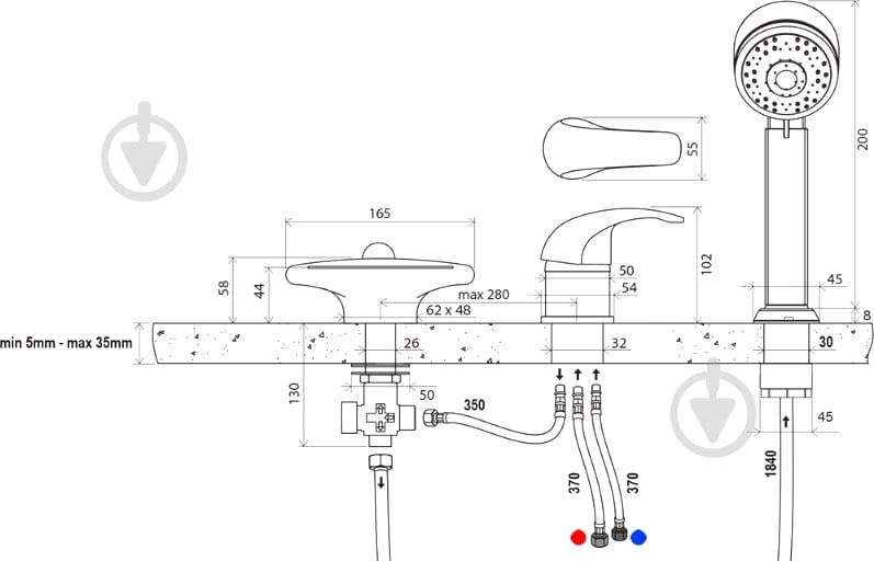 Смеситель для ванны Ravak ROSA RS 025.00 X07P003 - фото 3 Смеситель для ванны Ravak ROSA RS 025.00 X07P003 - фото 3