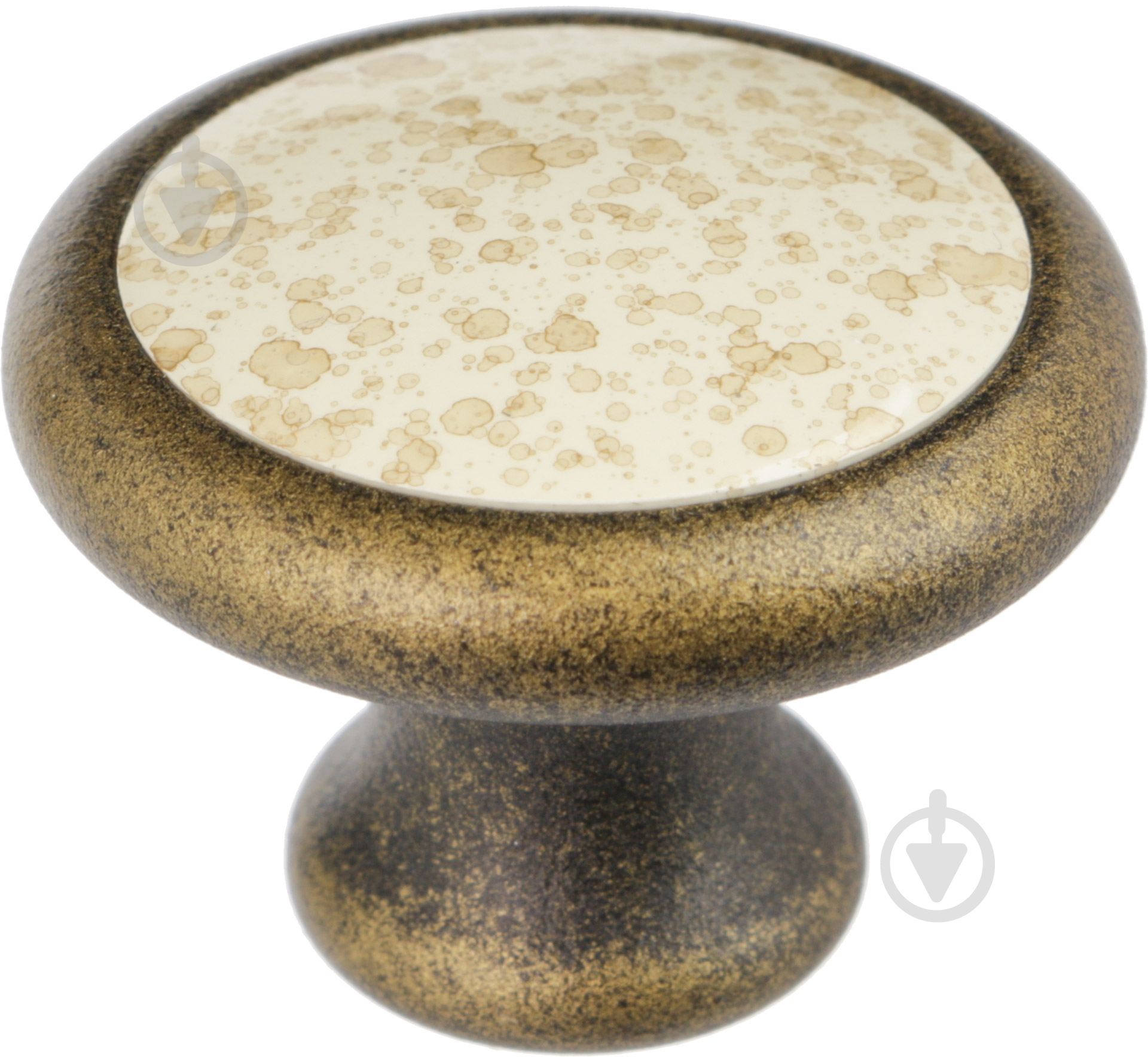 Мебельная ручка кнопка Poliplast на одно отверстие мм 0026EBRAMA бронзовый - фото 1