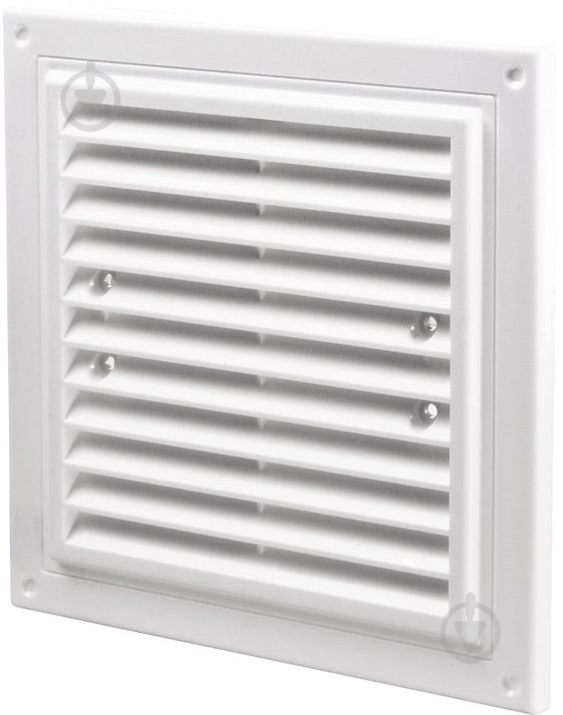 Решетка Домовент ДВ 175x175с М пластик белый - фото 1