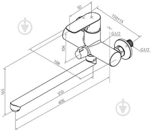 Смеситель для ванны Damixa Origin top 839000000 - фото 2