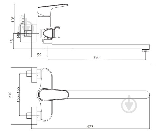 Смеситель для ванны Damixa Origin Evo 829000000 - фото 2