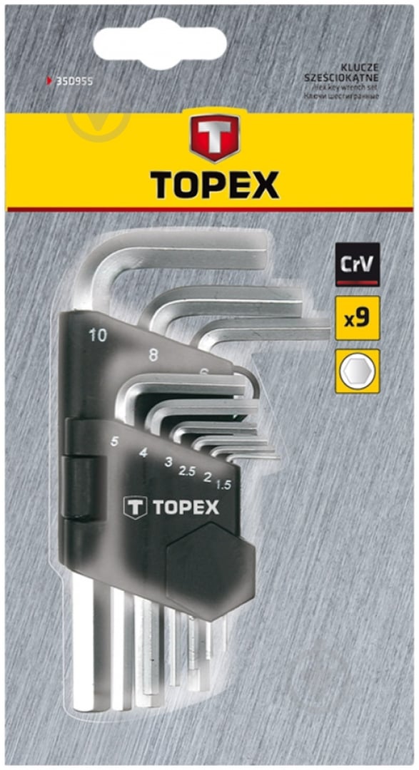 Набір ключів шестигранних Topex 35D955 - фото 2