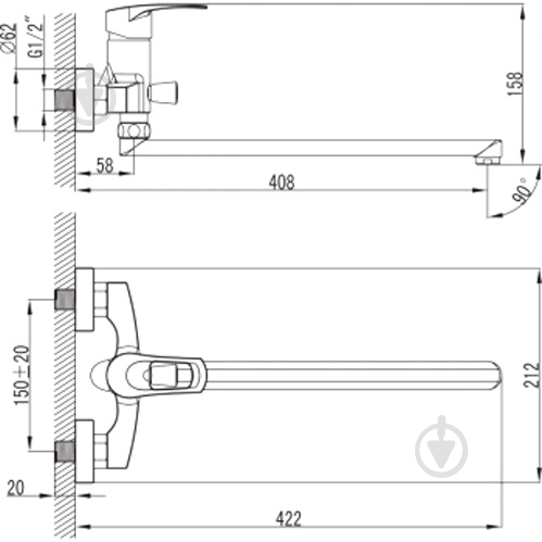 Смеситель для ванны Ferro Brado BBO5А - фото 3