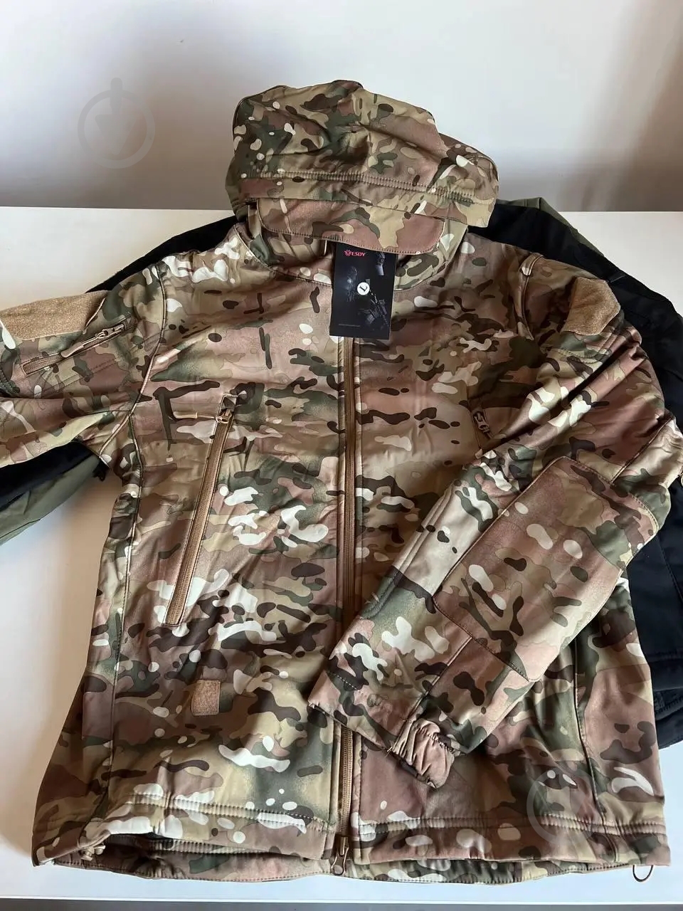 Куртка мужская демисезонная ESDY тактическая Softshell Shark Skin 01, зеленая р.XL multicam - фото 5 Куртка мужская демисезонная ESDY тактическая Softshell Shark Skin 01, зеленая р.XL multicam - фото 5