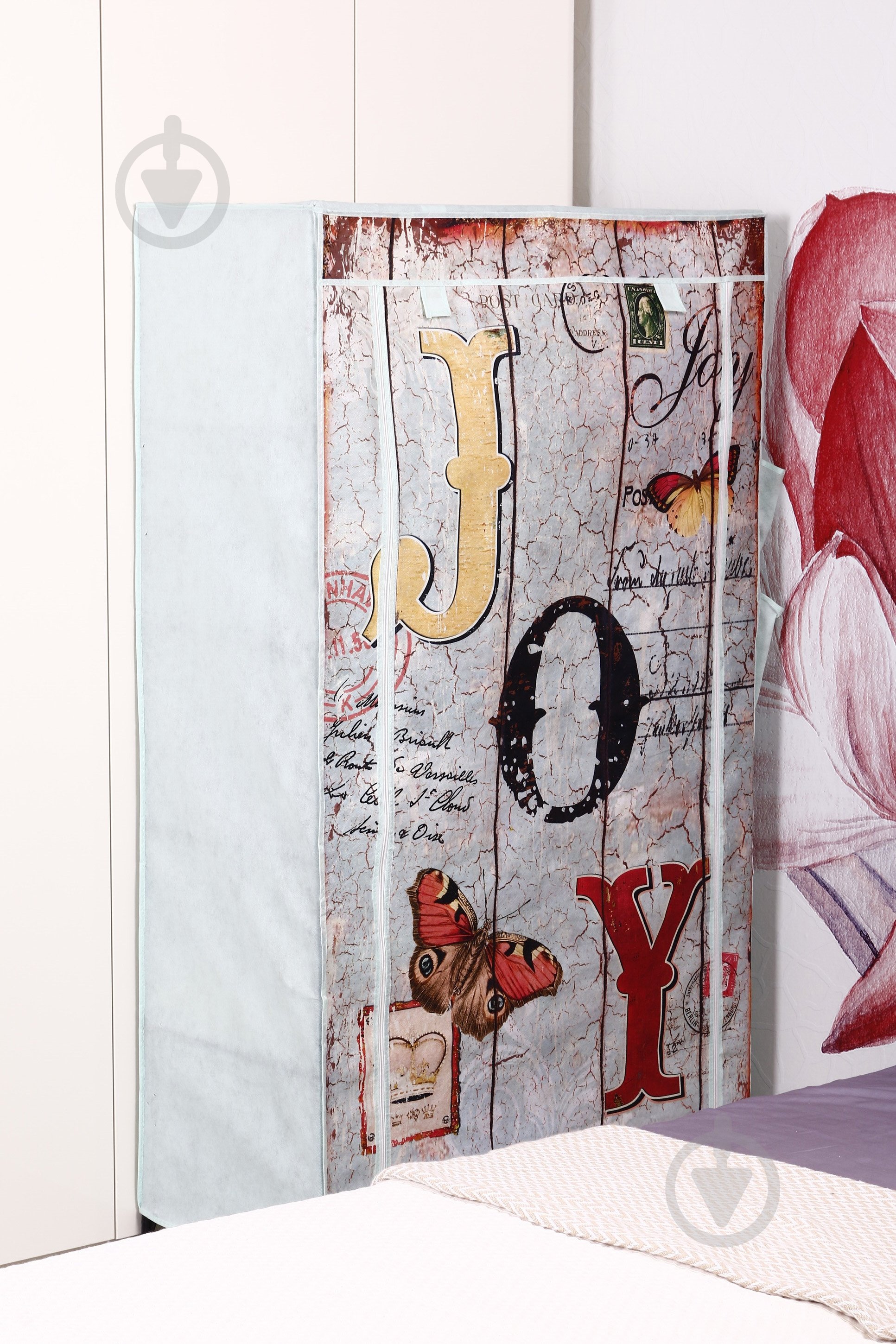 Тканевый шкаф JOY с карманами 1560х870х460 мм зеленый - фото 9