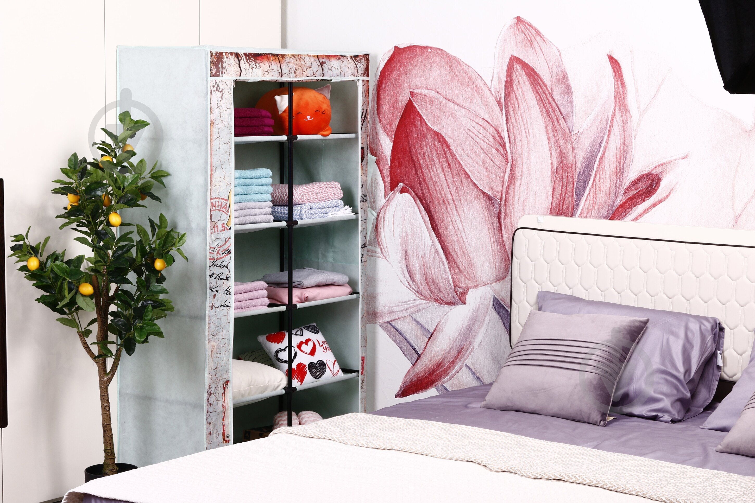 Тканевый шкаф JOY с карманами 1560х870х460 мм зеленый - фото 12