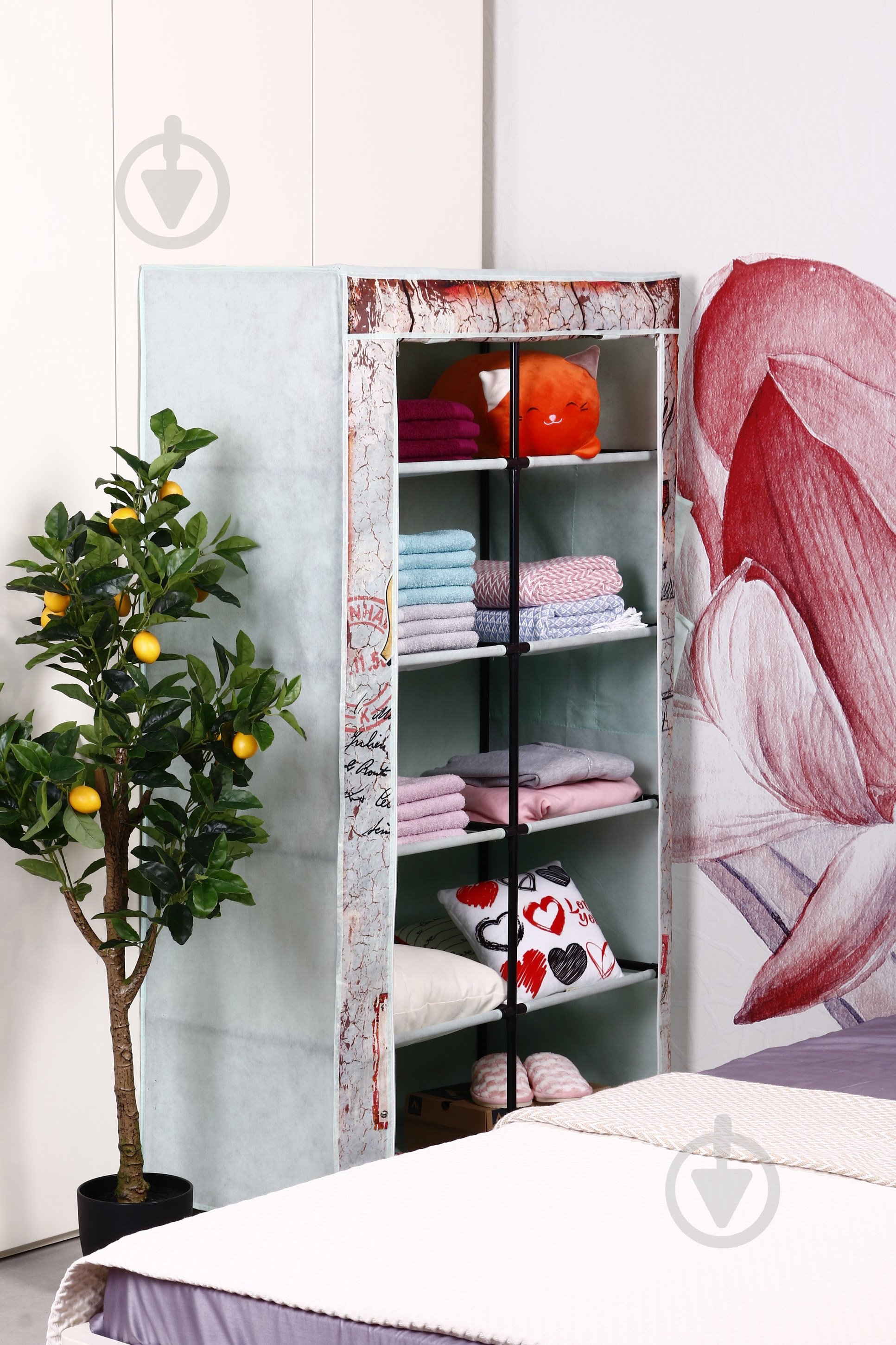 Тканевый шкаф JOY с карманами 1560х870х460 мм зеленый - фото 13