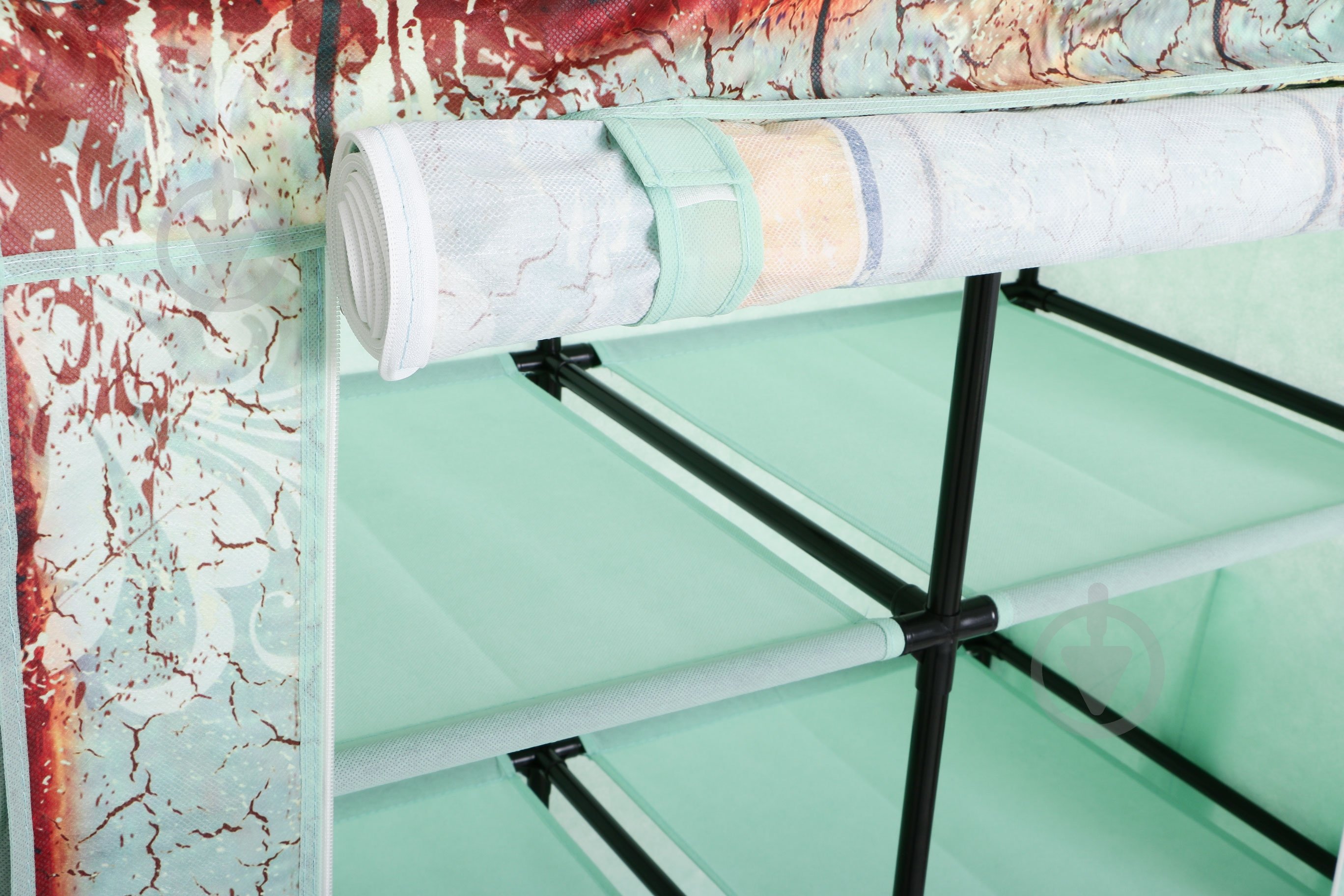 Тканевый шкаф JOY с карманами 1560х870х460 мм зеленый - фото 4