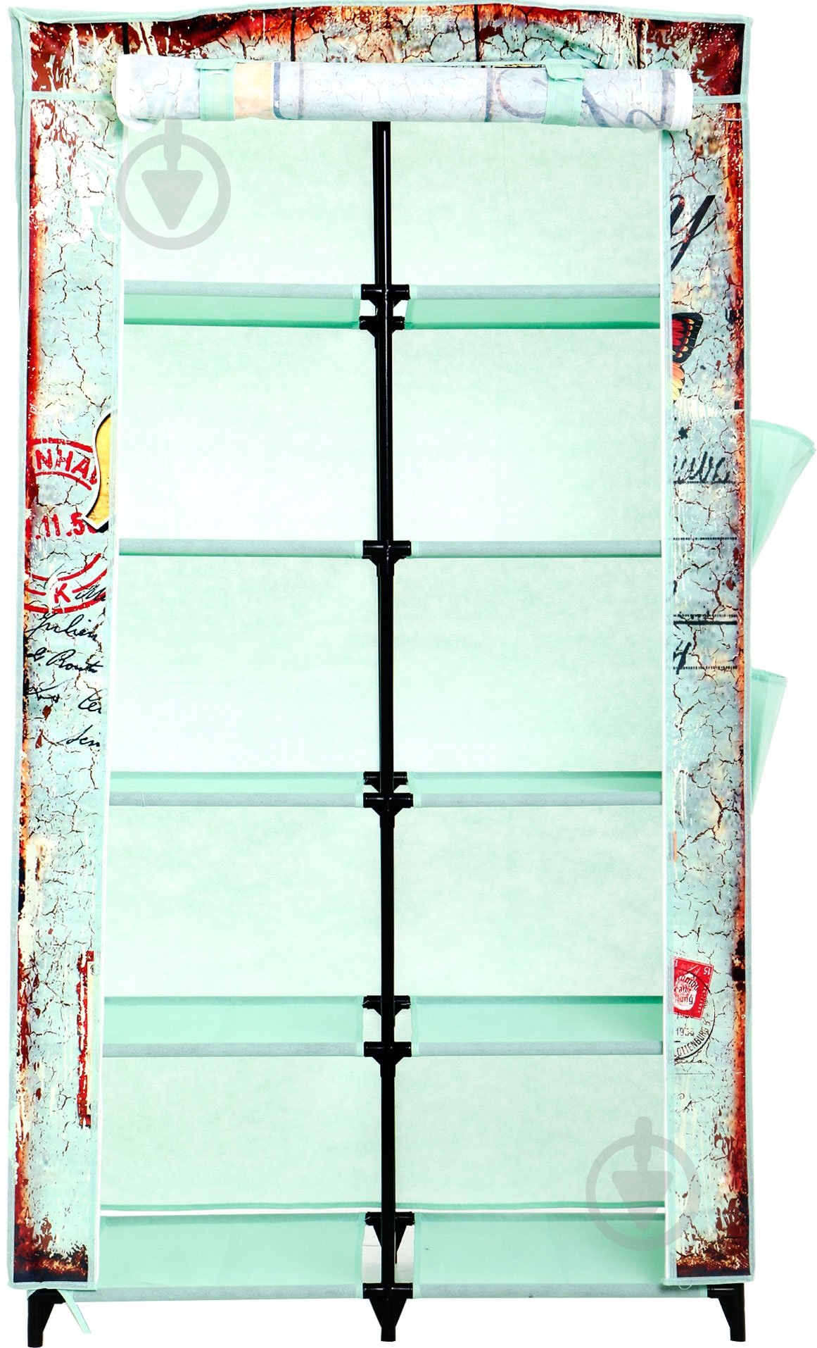 Тканевый шкаф JOY с карманами 1560х870х460 мм зеленый - фото 5