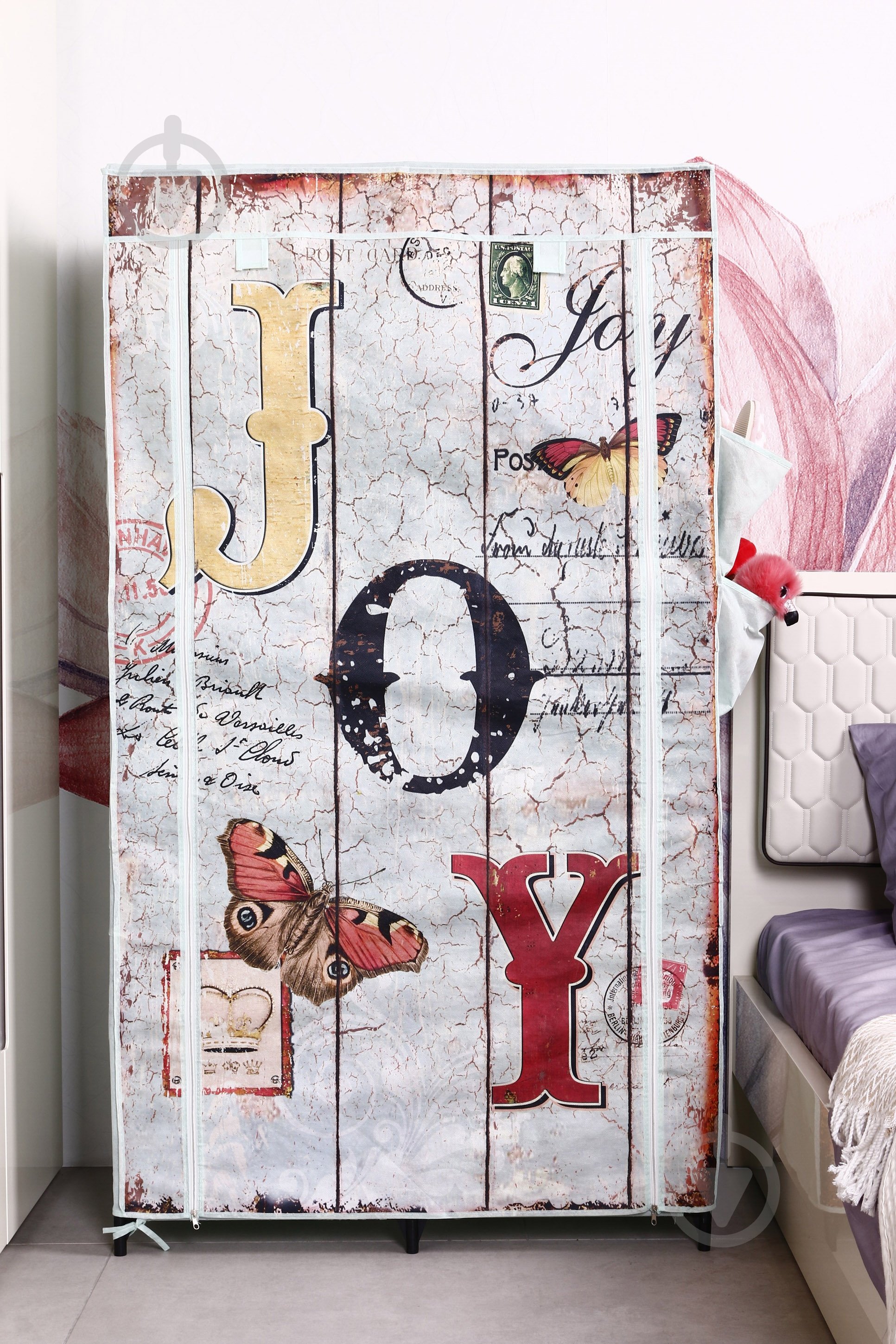 Тканевый шкаф JOY с карманами 1560х870х460 мм зеленый - фото 6