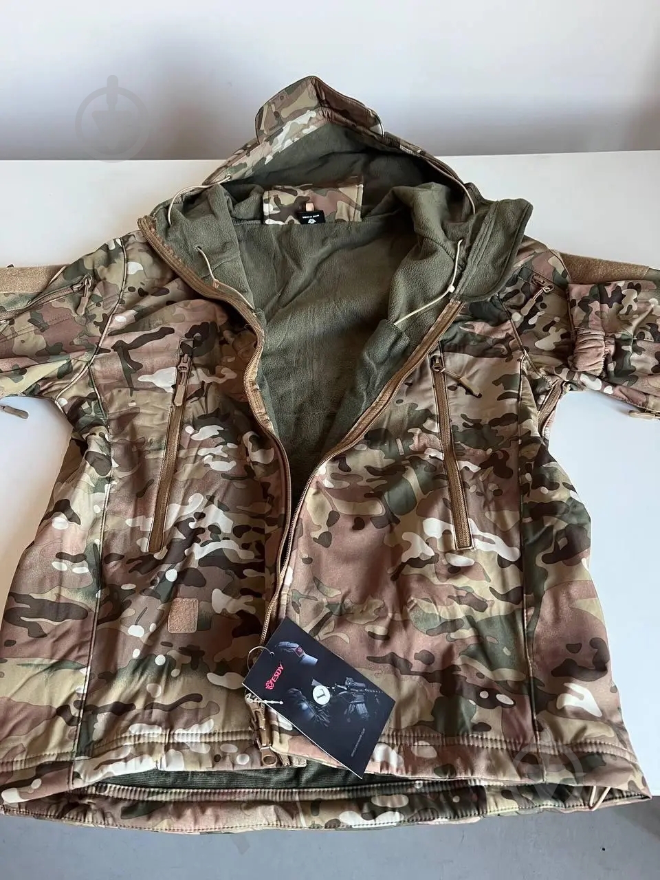 Куртка мужская демисезонная ESDY тактическая Softshell Shark Skin 01, зеленая р.XXXXL multicam - фото 4 Куртка мужская демисезонная ESDY тактическая Softshell Shark Skin 01, зеленая р.XXXXL multicam - фото 4