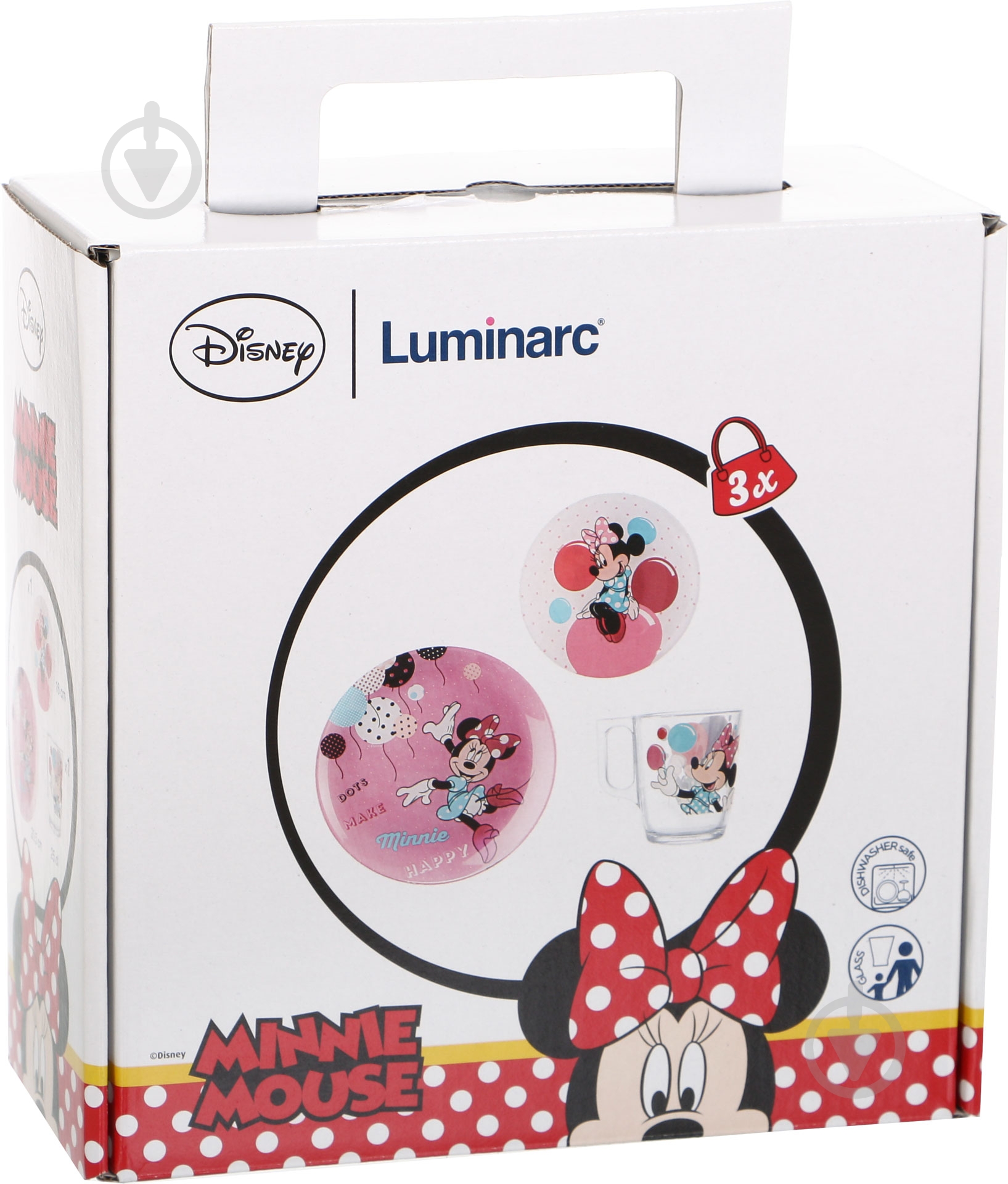 Набір дитячого посуду Party Minnie 3 предмети N5279 Disney Luminarc - фото 7